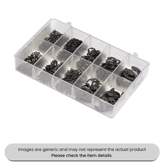 Mini E Retainers Pins, Clips & Rivets Assorted Box 620pcs