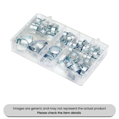 Zinc Plated Mini O Clips 2-Ear Tube Fittings Assorted Box 60pcs