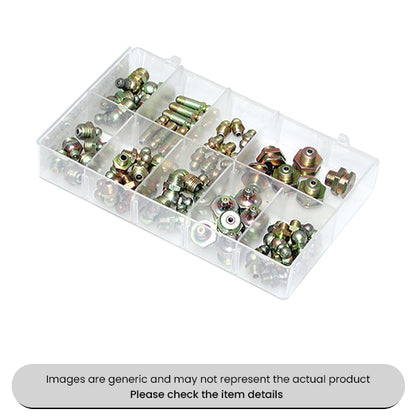 Zinc Plated Mini Grease Nipples Imperial UNF & BSP Assorted Box 60pcs