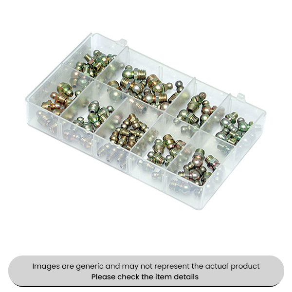 Zinc Plated Mini Grease Nipples Angled & Straight Metric Assorted Box 72pcs