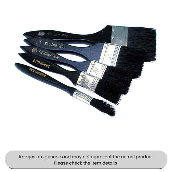 Paint Brushes 1/2"-3" Black Wooden Handles Pure Bristles Pack Qty 10