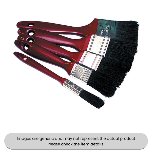 Paint Brushes 1/2"-3" Maroon Lacquered Wooden Handle Pure Bristles Pack Qty 5