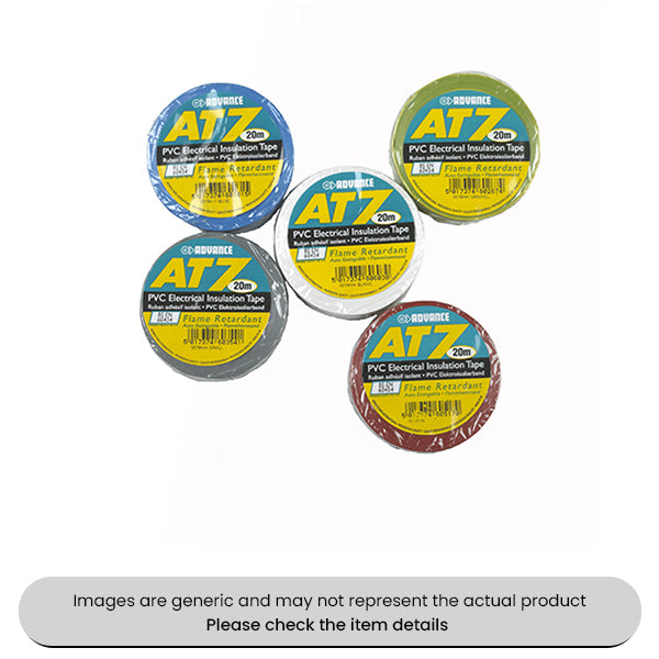 ADVANCE PVC Insulation Tape AT7 19MMX20M Flame Retardant Pack Qty 10