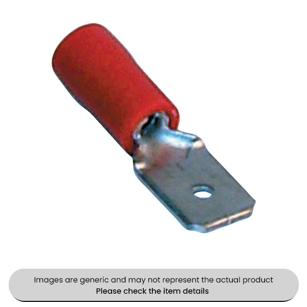 Male Red Blade Terminals & Connectors 6.3MM Pack of 100