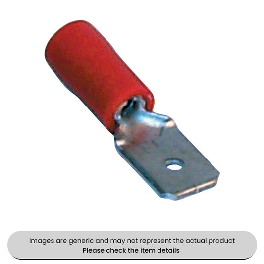 Male Red Blade Terminals & Connectors 6.3MM Pack of 100