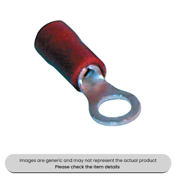 Red Ring Terminals & Connectors 3.7MM Pack Qty 100