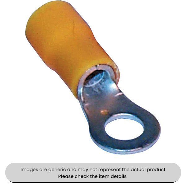 Yellow Ring Terminals & Connectors 5.3MM Pack Qty 50