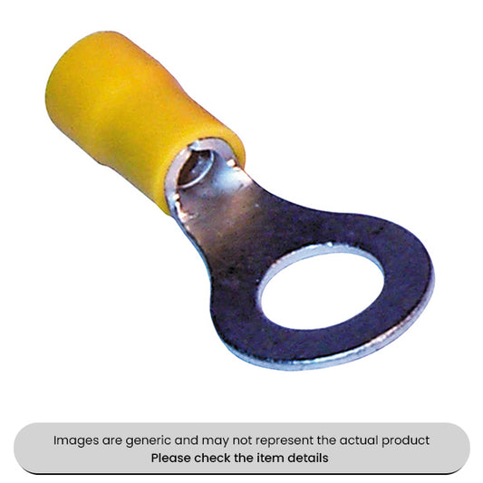 Yellow Ring Terminals & Connectors 8.4MM Pack Qty 50