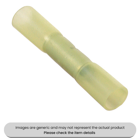 Yellow Heat Shrink Terminals Adhesive Lined Butt Connectors Pack Qty 10
