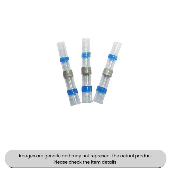 Blue Pre-fluxed Solder Butt Connectors 1.5MM-2.5MM Adhesive Lined Pack Qty 10
