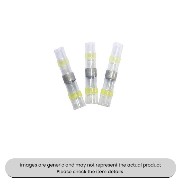 Yellow Pre-fluxed Solder Butt Connectors 4MM-6MM Adhesive Lined Pack Qty 10