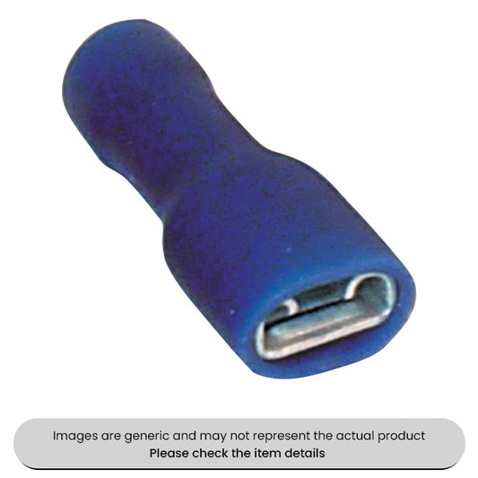Female Blue Spade Terminals & Connectors 6.3mm Fully Insulated Pack Qty 200