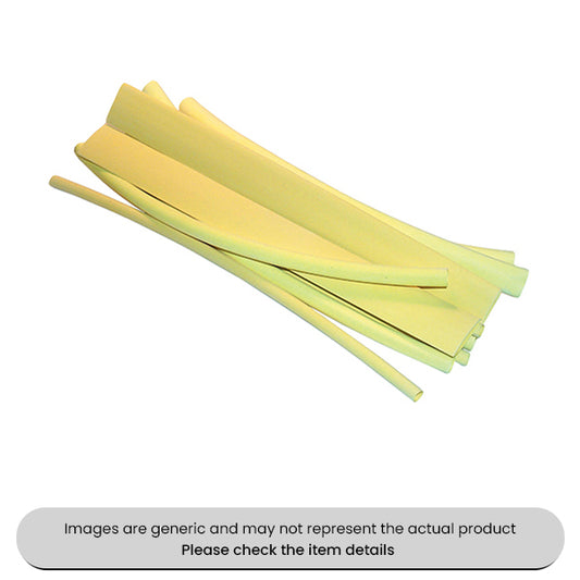 Yellow Polyolefin Heat Shrink Tubing 6.4X50MM Length Pack Qty 100