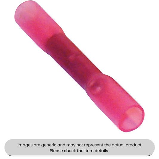 Red Heat Shrink Terminals Adhesive Lined Butt Connectors Pack Qty 100