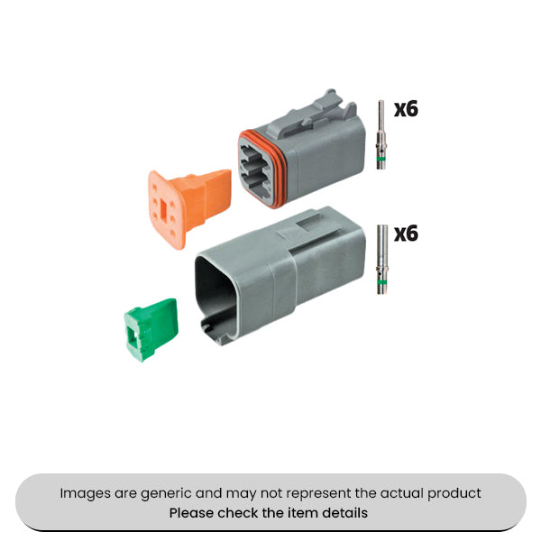 6 Way Indent Crimping Waterproof DT Connectors Kits Pack Qty 16