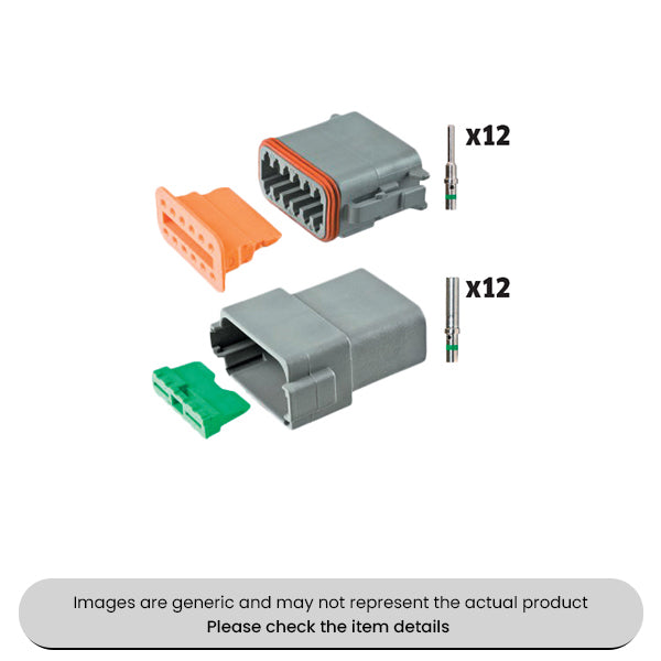 12 Way Indent Crimping Waterproof DT Connectors Kits Pack Qty 28