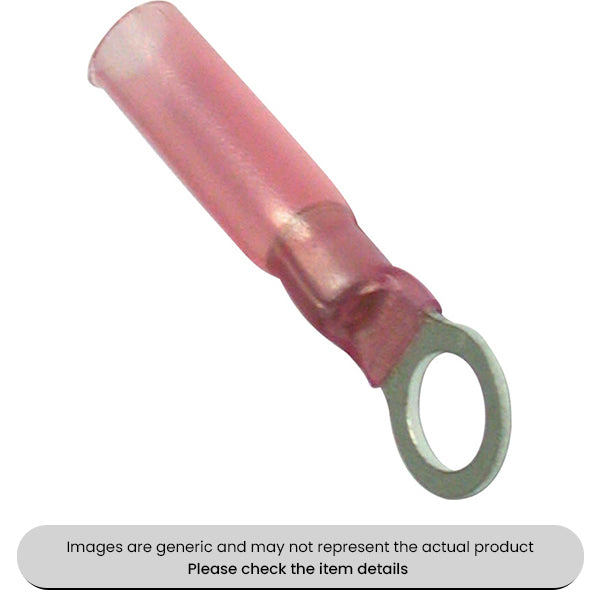 Red Heat Shrink Terminals Adhesive Lined 5MM Fork Terminals Pack Qty 25