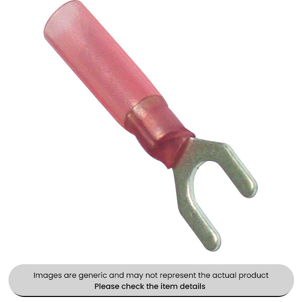 Red Heat Shrink Terminals Adhesive Lined 5MM Fork Terminal Pack Qty 25