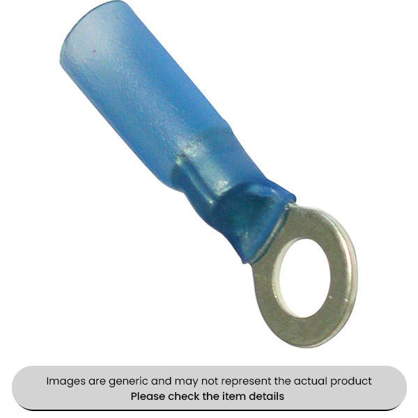 Blue Heat Shrink Terminals Adhesive Lined 5MM Fork Terminals Pack Qty 25
