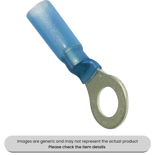 Blue Heat Shrink Terminals Adhesive Lined 6MM Ring Terminals Pack Qty 25