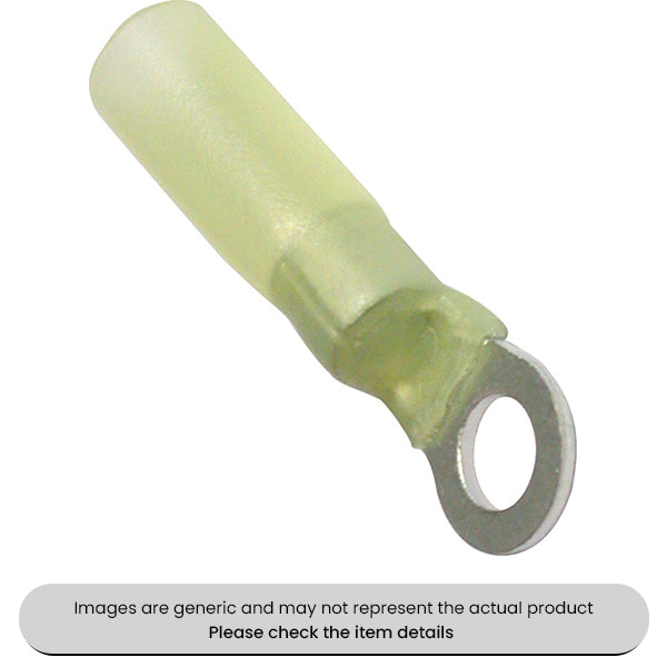 Yellow Heat Shrink Terminals Adhesive Lined 5MM Ring Terminals Pack Qty 25