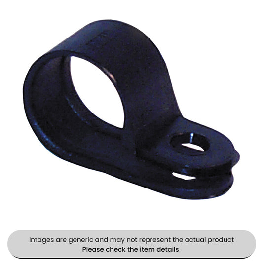 Black Nylon P-Clips 12MM Diameter Pack Qty 100