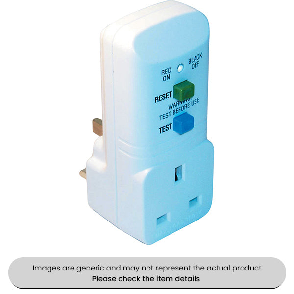 RCD Mains Safety Adapter 3Pin, 13AMP Circuit Breaker Pack Qty 1