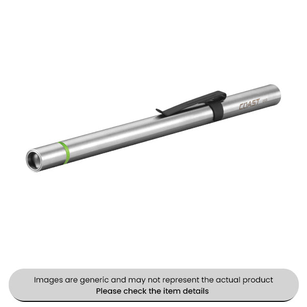 Aluminum Rechargeable LED Penlight Torch with Steel Pocket Clip Pack Qty 1