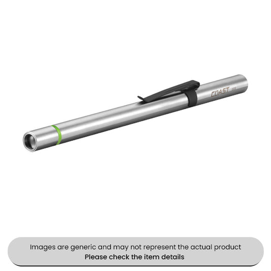 Aluminum Rechargeable LED Penlight Torch with Steel Pocket Clip Pack Qty 1