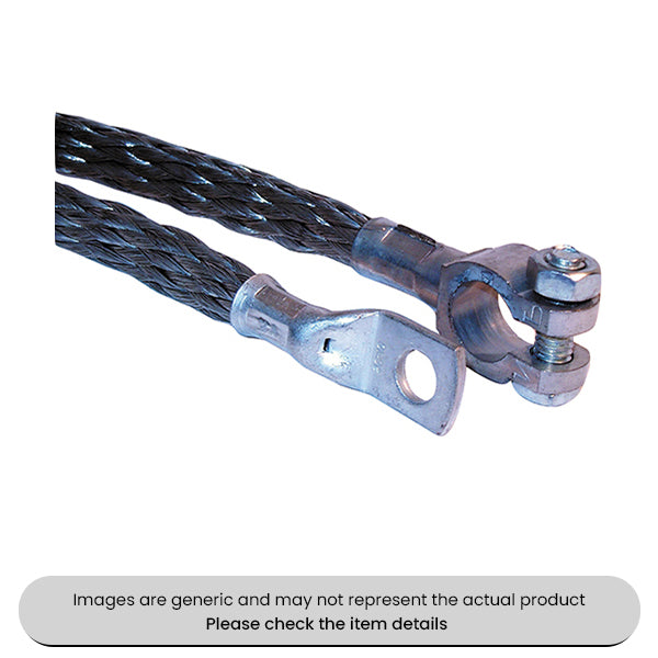 Braided Earth Straps Heavy Duty Terminal & Ring Ends 24V, 18" Cable Pack Qty 2