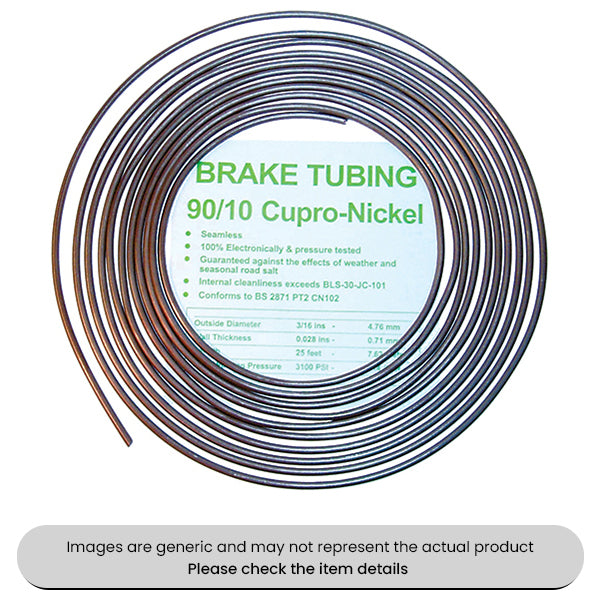 90/10 Cupro-Nickel Brake Tubing 6MM, 25FT Pack Qty 1