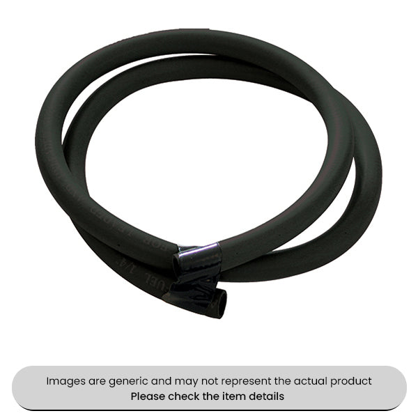 Black Rubber Fuel Hose 1M, 6MM Pack Qty 1
