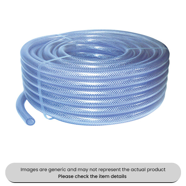 Clear Braided Nylon Tubing Reinforced PVC 30MM, 6MM Pack Qty 1