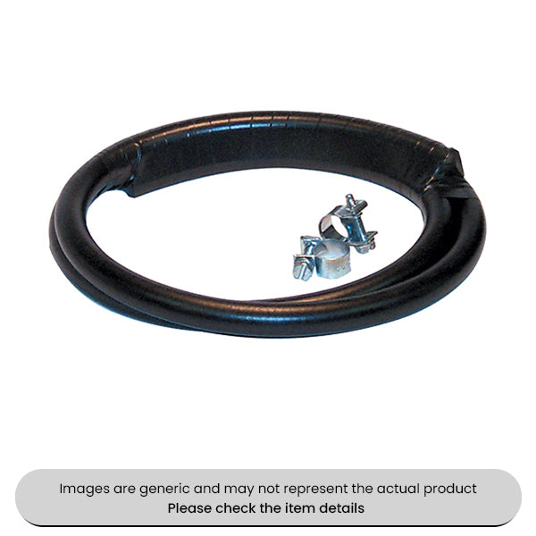Black Rubber Fuel Injection Hose Kit with 2 Mini Clips 1M, 5.6X12.6MM Pack Qty 1