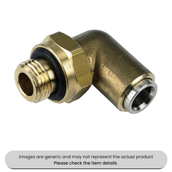 Brass Elbow Studs Metric Push-In Air Brake M16X1.5, 12MM Pack Qty 3