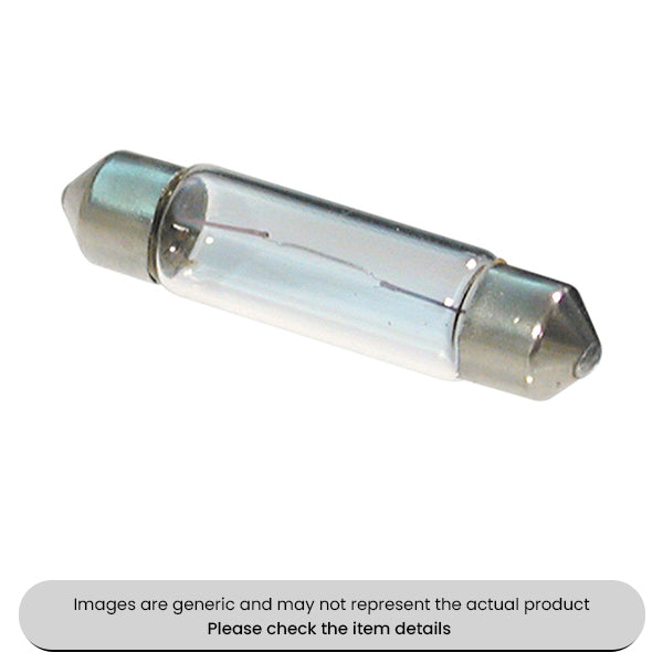 Festoon Bulbs SV8, 5-8, 8MM Diax38MM, 12V, 3W Pack Qty 10