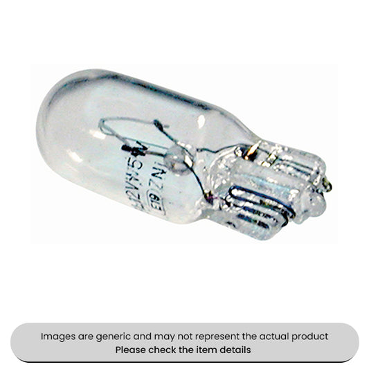 Clear Wedge Base Bulbs Side/Instrument w2.1x9.5d, 24V, 5W Pack Qty 10