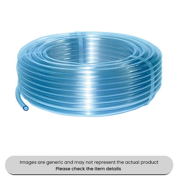 Clear PVC Tubing For Windscreen Washer 6MM, 30M Pack Qty 1