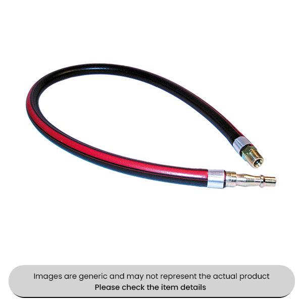 Whip Hose 0.6M Length 1/4" BSPT Male & Standard Adaptor Pack Qty 1