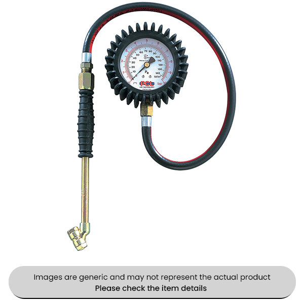 Dial Tyre Pressure Gauge Twin Hold-on 0-170 IBF & 0-12 Bar Pack Qty 1