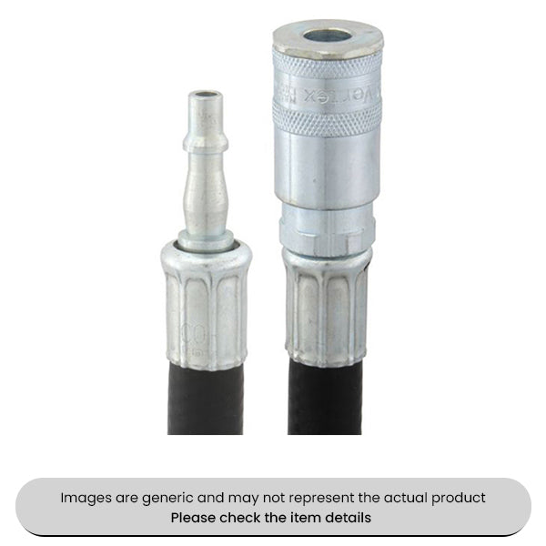 Air Tool Hose & Vertex Coupling With Rubber PVC Alloy 10M Pack Qty 1