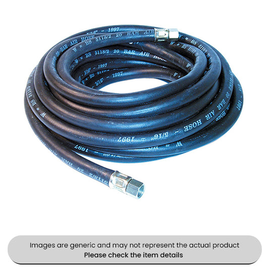 Black Rubber Air Line Hoses With 1/4" BSP Swivel Nuts 10M, 6X13MM Pack Qty 1