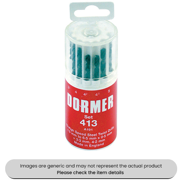Dormer HSS Jobber Drill Dispenser Pack Right Hand A100, 1.5-6.5MM Pack Qty 1