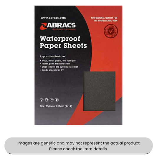 Waterproof Aluminium Oxide Wet & Dry Paper Sheets P320, 230X280MM Pack Qty 25