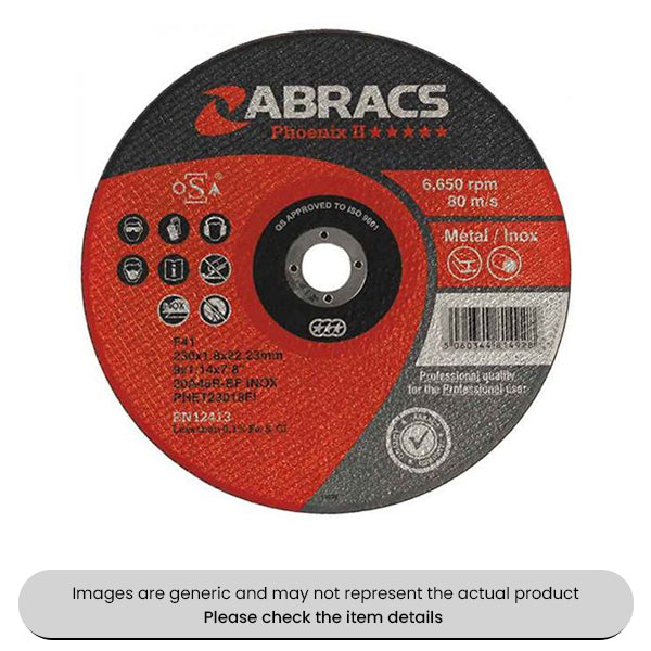 Cutting Phoenix Extra Thin Discs 125X1.6MM, 22MM Pack Qty 10