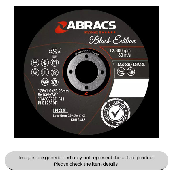 Black Edition Premium Cutting Discs Extra Thin 115X1MM Pack Qty 10
