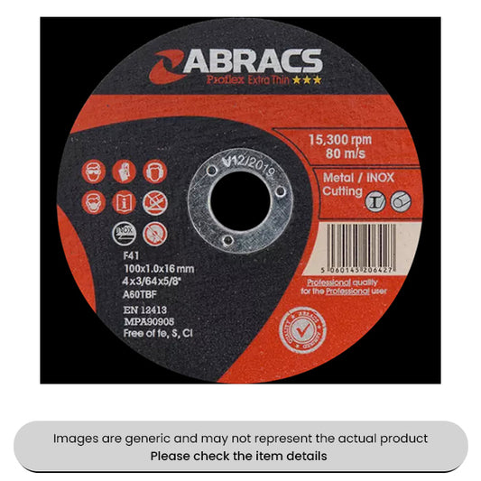 Cutting Discs Proflex Extra Thin 100X1MM Pack Qty 10