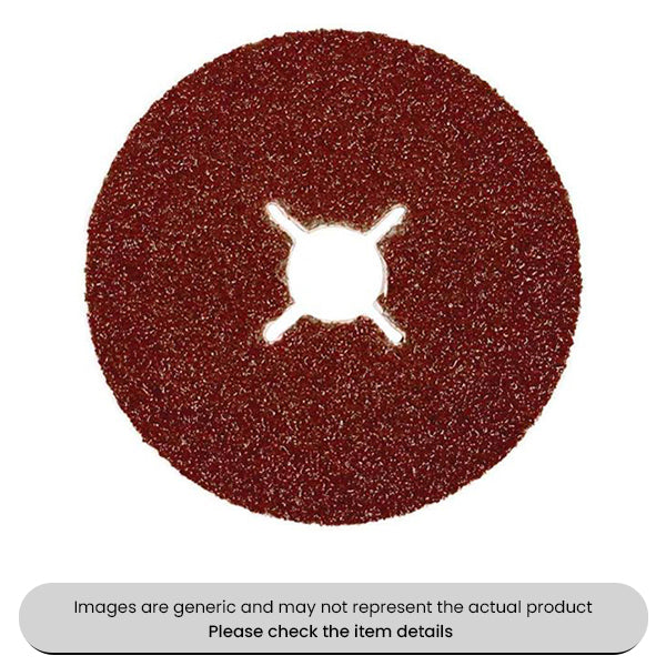 Fibre Sanding Aluminium Oxide Discs P36, 100MM, 16MM Pack Qty 25