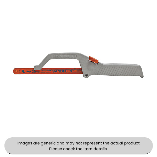 Mini Hacksaw With 250MM Sandflex Bi-metal Blade 24TPI Pack Qty 1
