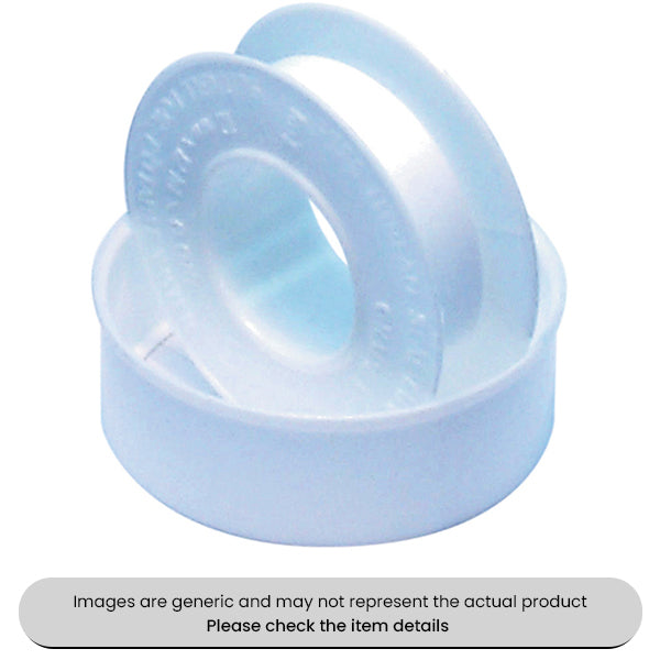 PTFE Thread Sealing Tape 12MMX12M Rolls On Plastic Spools Pack Qty 10